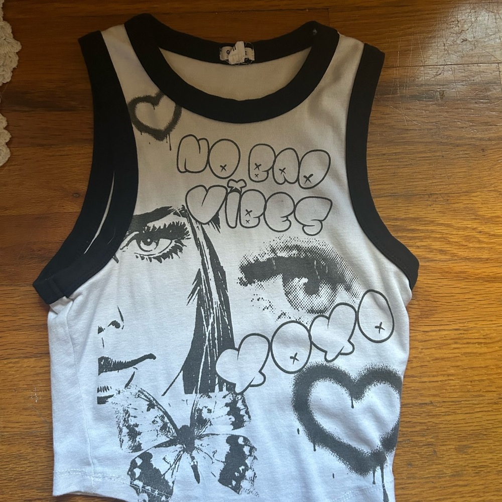 Black and White Graphic Tank Top